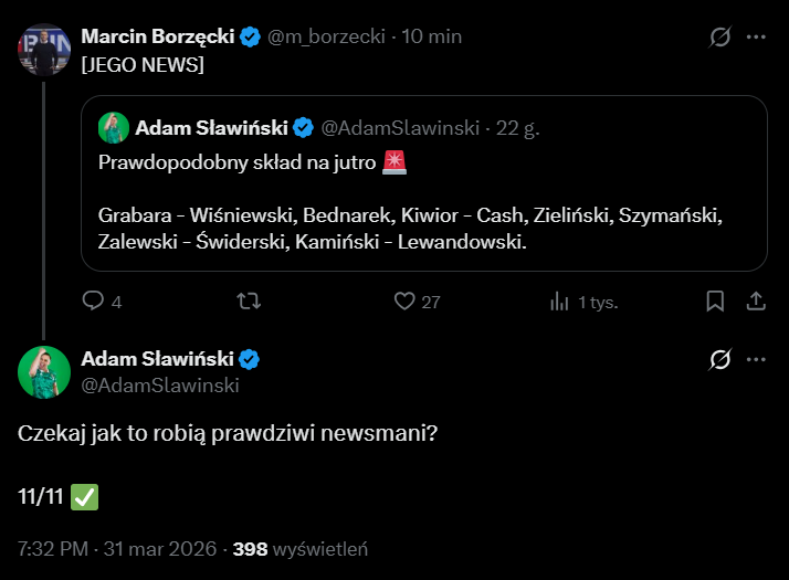 ODPOWIEDŹ Adama Sławińskiego na trafiony przez niego skład Polski xD